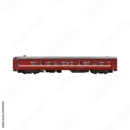 8-bit pixel train with wagons. vector illustration