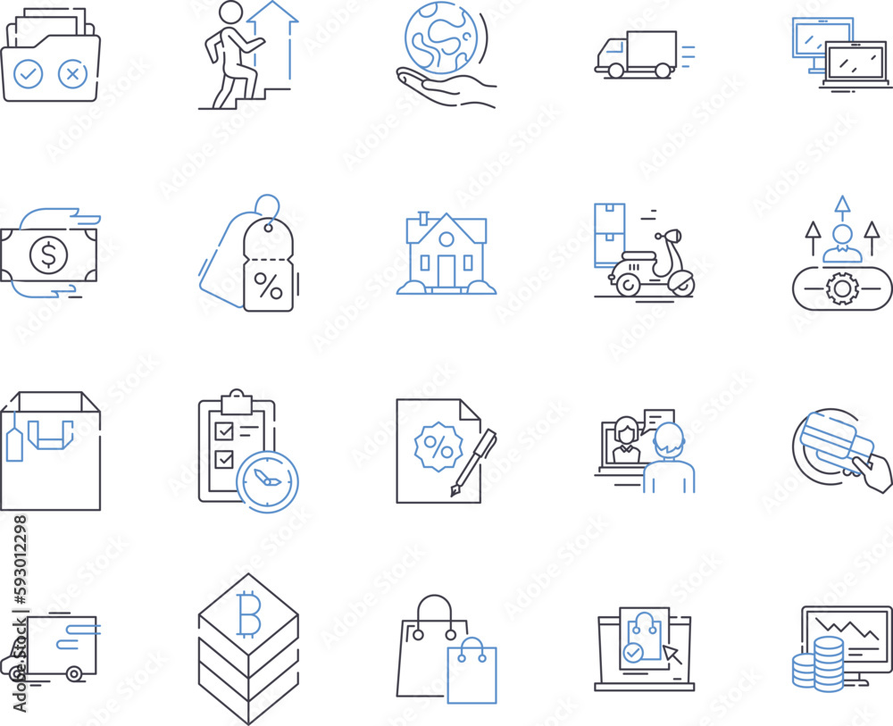 Trade and finace outline icons collection. Finance, Trading, Markets, Investment, Banking, Exchange, Funds vector and illustration concept set. Stocks, Bonds, Brokerage linear signs Trade and finace outline icons collection. Finance, Trading, Markets, Investment, Banking, Exchange, Funds vector and illustration concept set. Stocks, Bonds, Brokerage linear signs