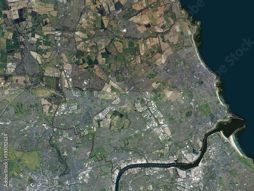 North Tyneside, England - Great Britain. High-res satellite. No legend