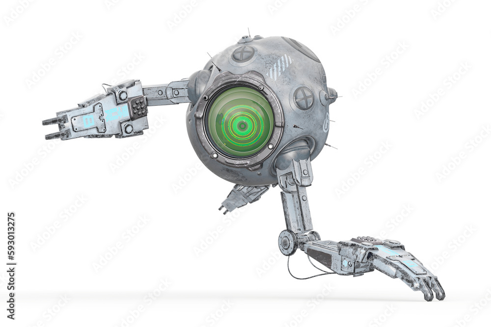bot ball is runningin front view bot ball is runningin front view