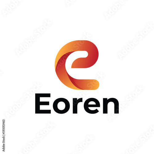 e letter modern logo design