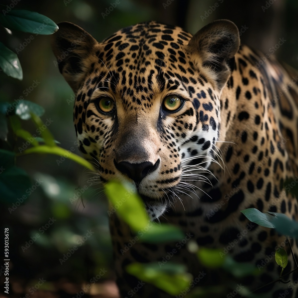leopard-prowling-in-jungle AI Generated. leopard-prowling-in-jungle AI Generated.