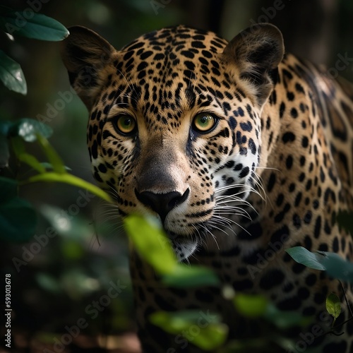 leopard-prowling-in-jungle AI Generated. © Ryan