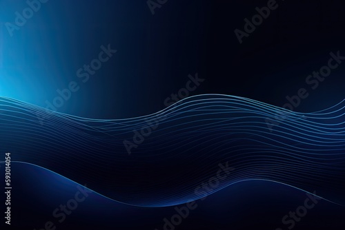 Abstract wavy blue background. Generative AI