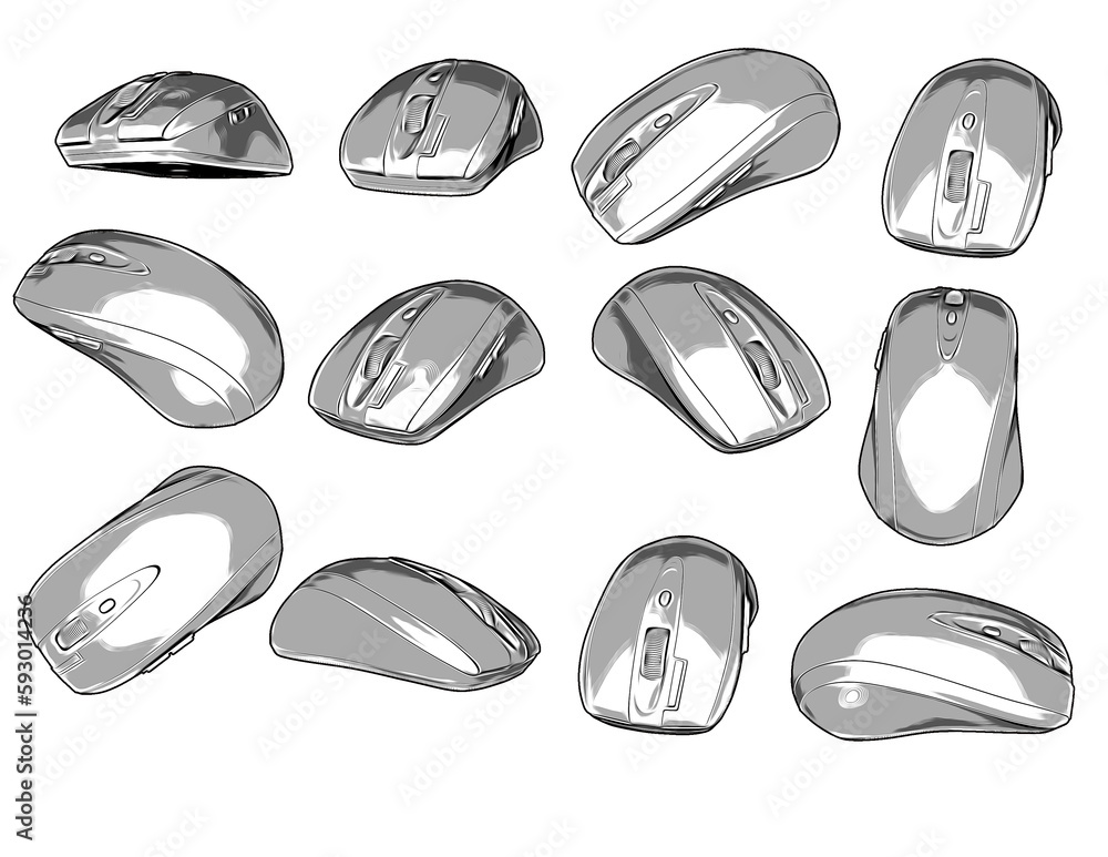 "Silhouette Views of Wireless Mouse Models Add a Touch of Modernity to