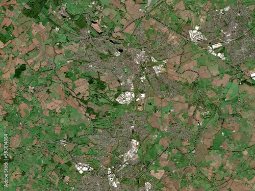 Nuneaton and Bedworth, England - Great Britain. Low-res satellite. No legend