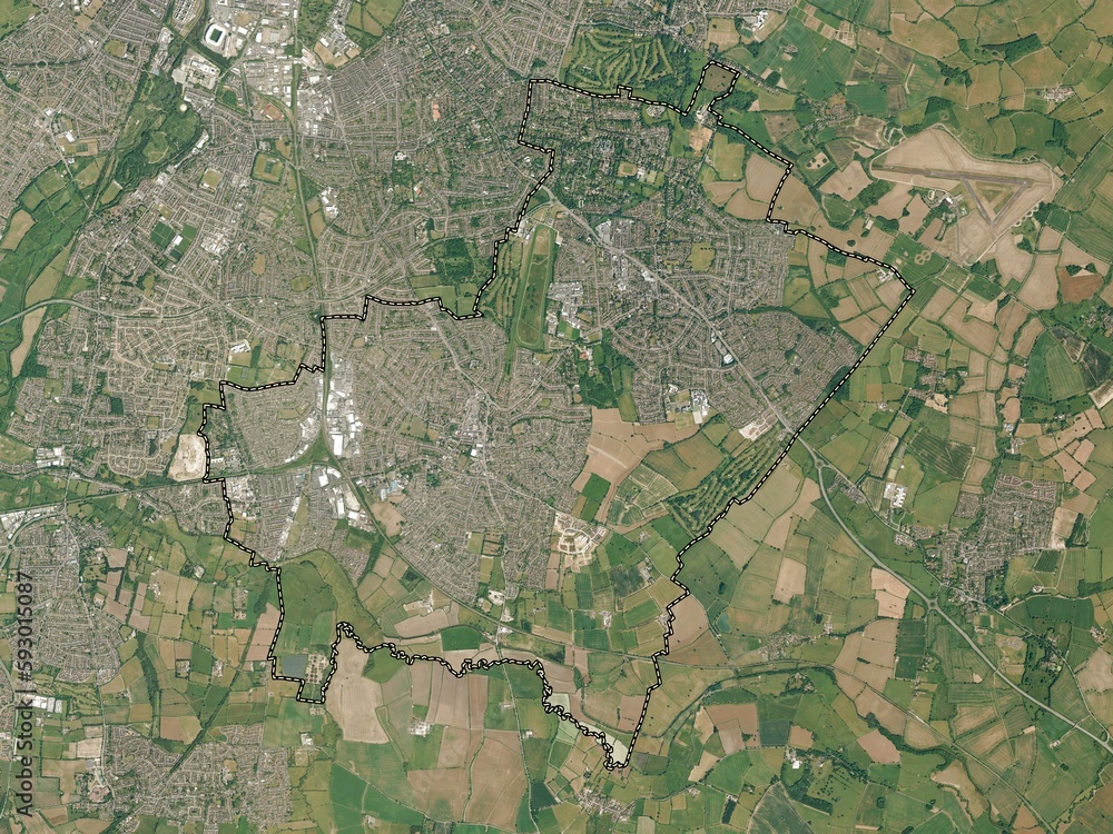 Oadby and Wigston, England - Great Britain. High-res satellite. No legend