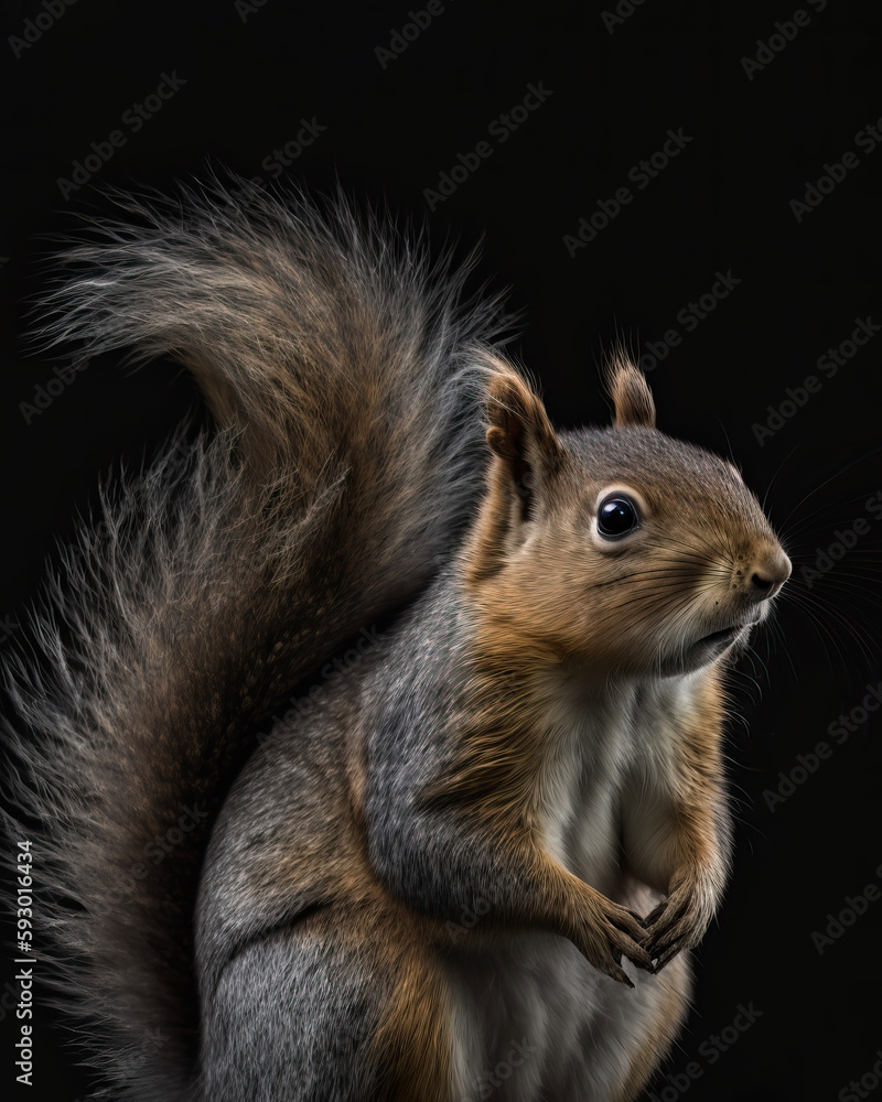 Generated photorealistic image of forest squirrel Generated photorealistic image of forest squirrel