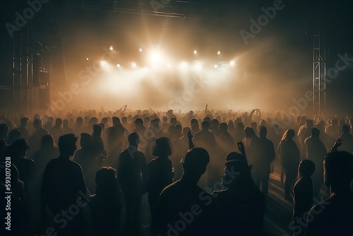 music-concert-stage-and-crowd-smoky AI Generated.