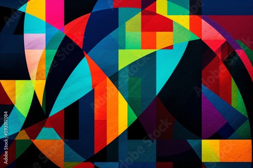 illustration from different colorful colors and shapes created with Generative AI technology