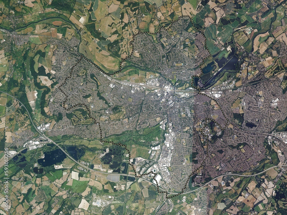 Reading, England - Great Britain. High-res satellite. No legend