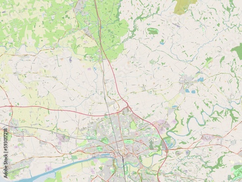 Wallpaper Mural Preston, England - Great Britain. OSM. No legend Torontodigital.ca