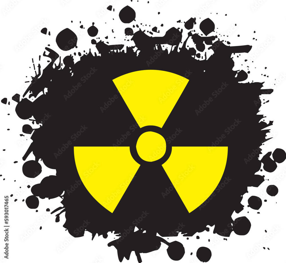 Fototapeta premium Radioactive icon nuclear symbol