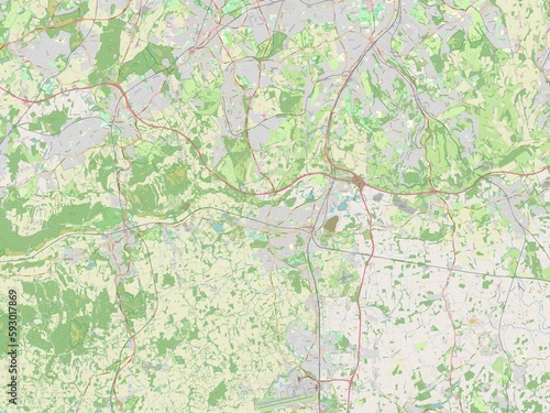 Reigate and Banstead  England - Great Britain. OSM. No legend