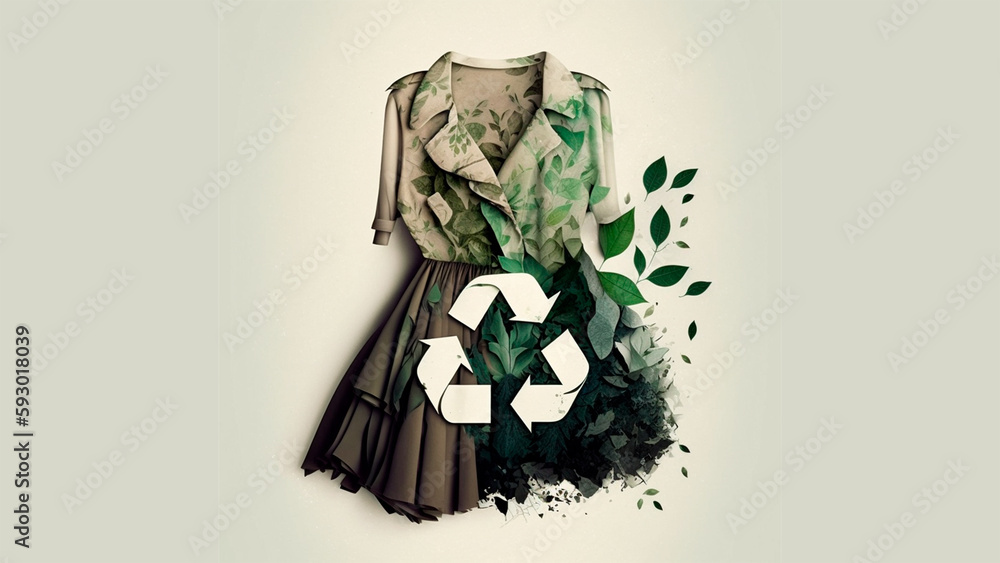 zero waste dress, with the logo in the centre of it
