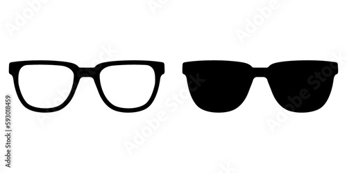 ofvs355 OutlineFilledVectorSign ofvs - glasses vector icon . eyeglass sign . sunglasses symbol . isolated transparent . black outline and filled version . AI 10 / EPS 10 / PNG . g11695 photo