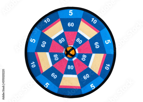 Bild auf Leinwand Dartboard velcro toy isolated.