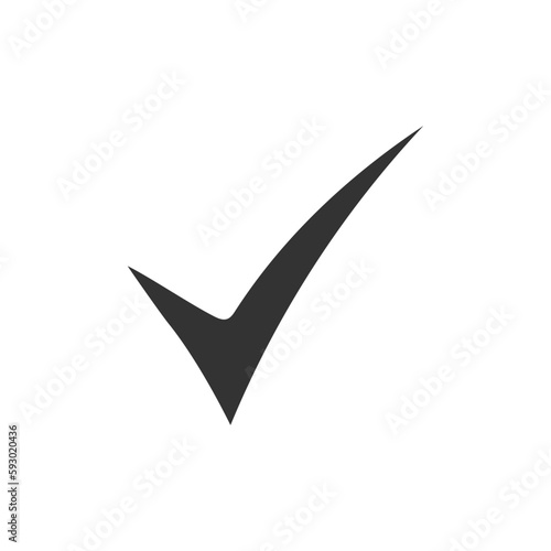 Hand drawn checkmark vector icon. Hand drawn tasks list check-mark done flat sign. Document checkmark symbol pictogram