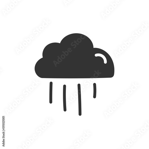 Hand drawn rain vector icon. Cloud flat sign design. Rainy cloud vector symbol pictogram. Rainfall icon. UX UI icon