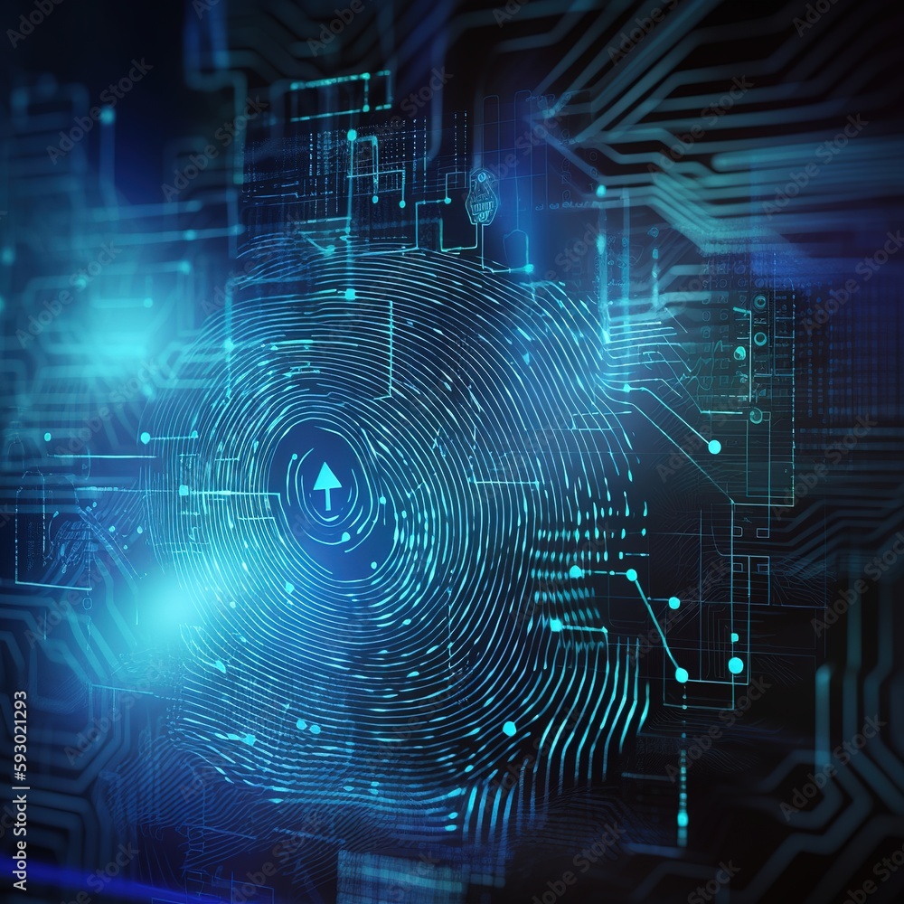 Blue technology background, abstract technology chip processor background circuit board and html code. generative ai Blue technology background, abstract technology chip processor background circuit board and html code. generative ai