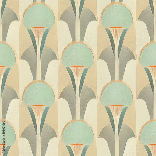 flat wallpaper  Art Deco  1930s wallpaper design  seamless  pastel colors  air element  smooth  shaded  simple