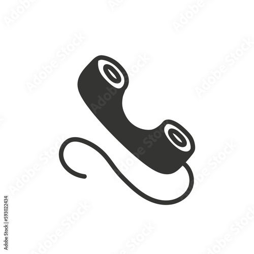 Hand drawn handset vector icon. Hand drawn phone handset flat sign design. Handset sybmol pictogram. UX UI icon