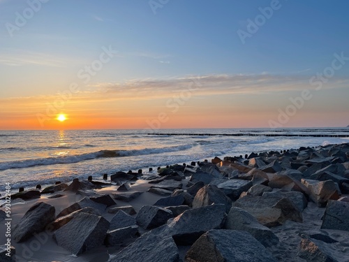 sunset on the beach baltic sea in stubbenfelde  © Animaflora PicsStock