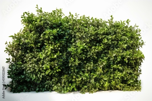 Green Hedge isolated on white background. Generative AI © Ava