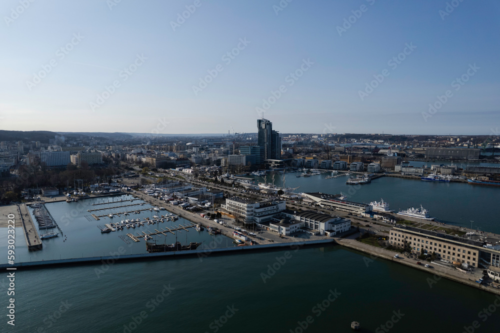 Fototapeta premium Gdynia city aerial view