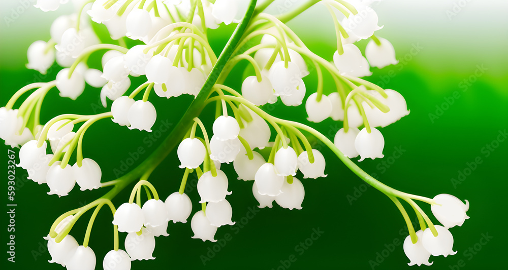 Obraz premium Fleurs de muguet.IA générative.