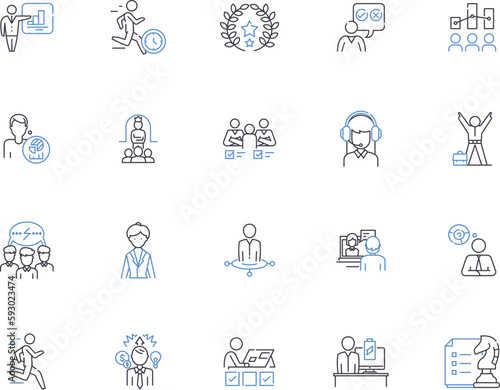 Membership outline icons collection. Membership, Subscription, Entitlement, Privilege, Franchise, Charter, Affiliation vector and illustration concept set. Prerogative, Authorization, Permit linear