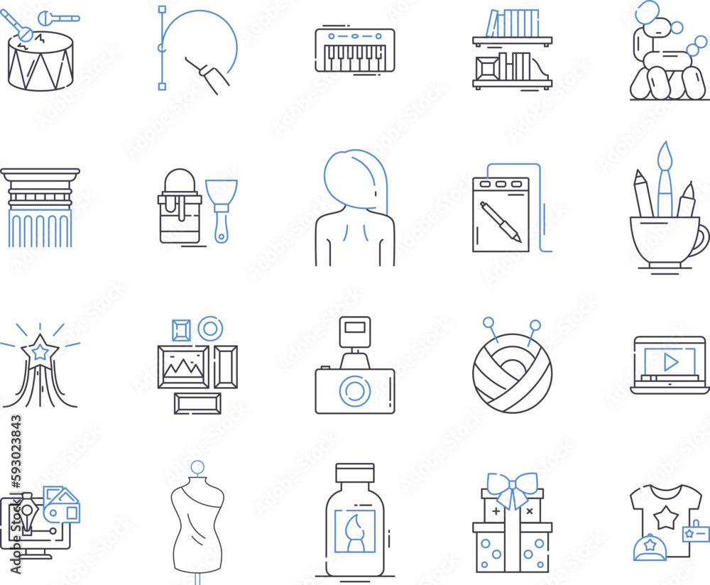 Design thinking outline icons collection. Design, Thinking, Creativity, Innovation, Problem-solving, Ideation, Collaboration vector and illustration concept set. User-Centred, Process, Perspective Design thinking outline icons collection. Design, Thinking, Creativity, Innovation, Problem-solving, Ideation, Collaboration vector and illustration concept set. User-Centred, Process, Perspective