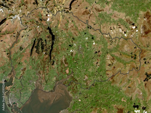 South Lakeland, England - Great Britain. Low-res satellite. No legend photo
