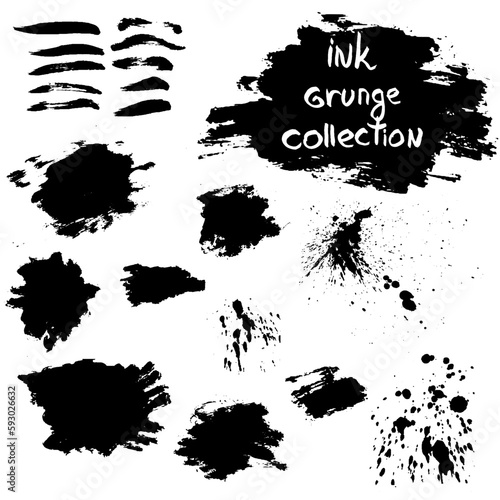 Ink grunge hand drawn spots