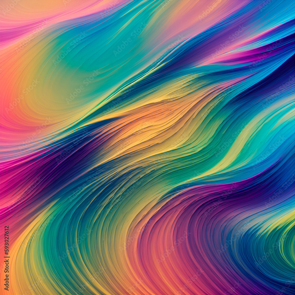 Rainbow painting. Mountains concept. AI generated illustration Rainbow painting. Mountains concept. AI generated illustration
