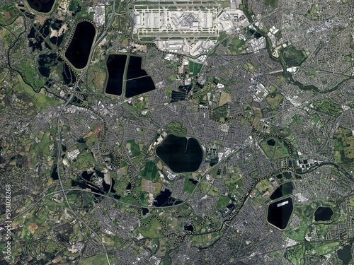 Spelthorne, England - Great Britain. High-res satellite. No legend photo