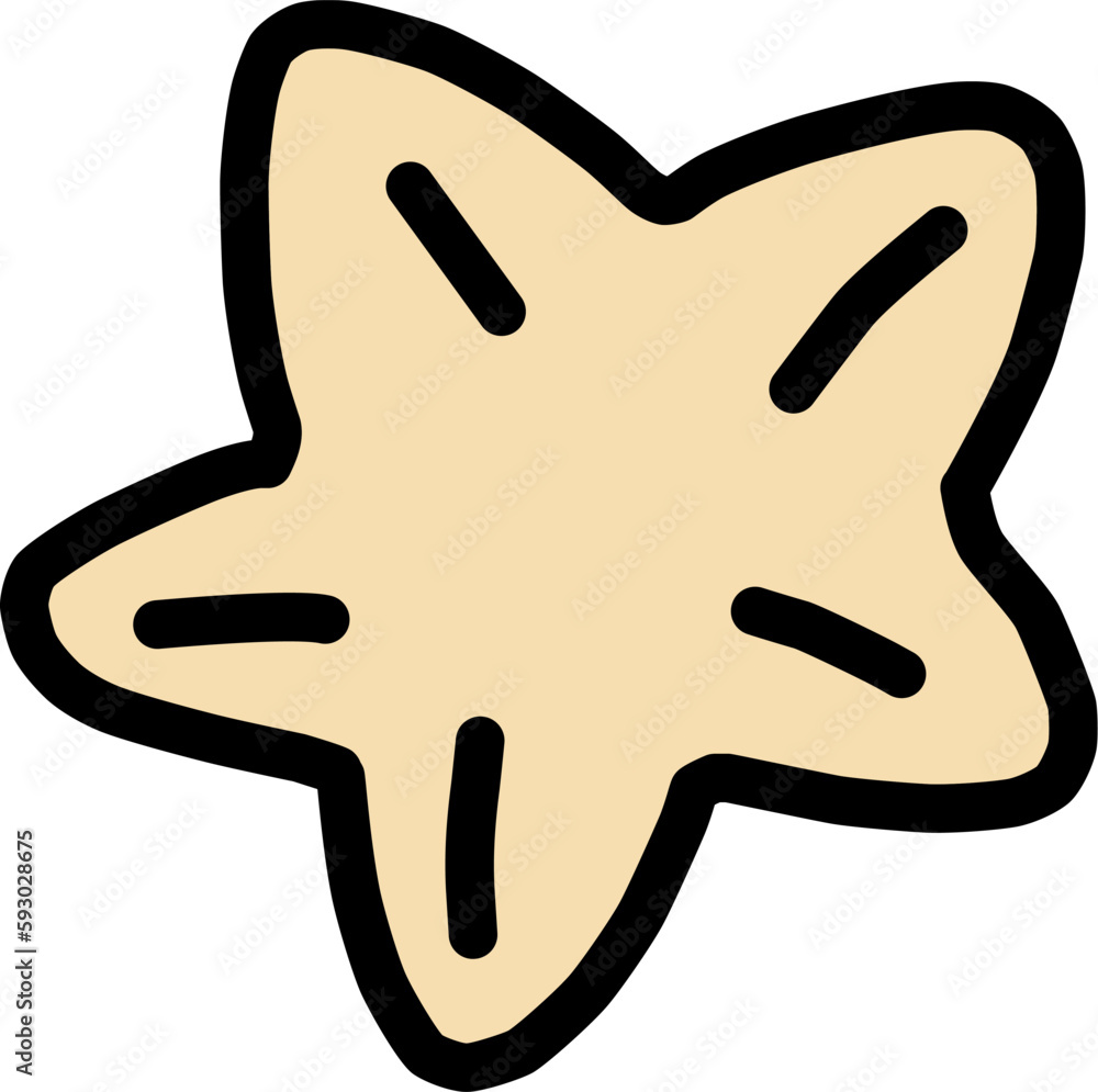 シンプルなヒトデのカラーイラスト