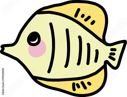 かわいいキイロハギのカラーイラスト