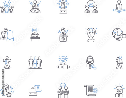 Politics outline icons collection. Politics, Political, Politician, Legislature, Vote, Election, Democracy vector and illustration concept set. Governance, Power, Government linear signs