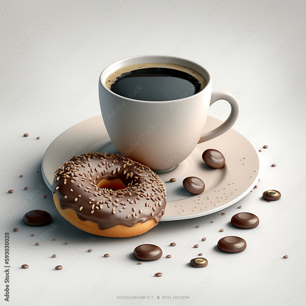 coffee and donut. AI generated coffee and donut. AI generated