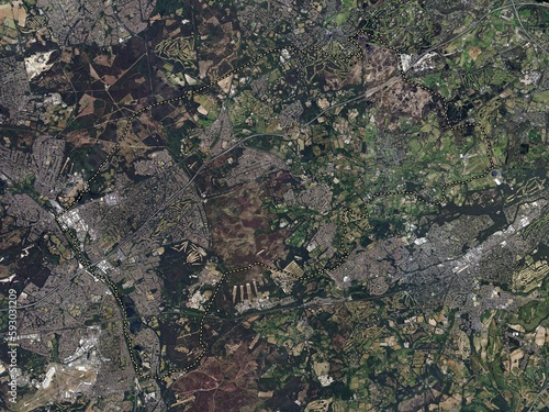 Surrey Heath, England - Great Britain. High-res satellite. No legend
