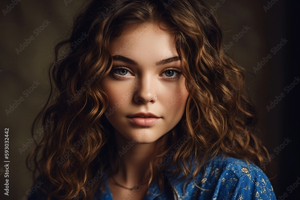2. Adorable girl with curly hair and blue eyes - wide 3
