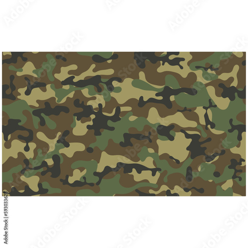 Camouflage seamless pattern. Trendy style camo, repeat. Khaki texture, military army hunting. Vector illustration. 