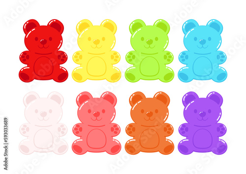 Jelly bears fruit gummy. Character Illustrator vector design.