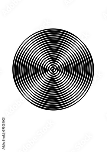 interessante kreisfigur mit vielen konzentrischen ringen und vier strukturierten sektoren, modern art, 
