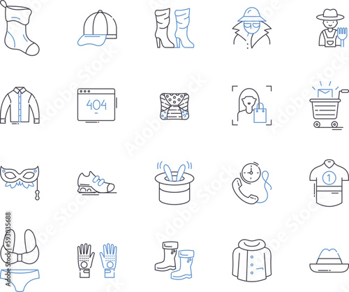Shopping centre outline icons collection. Mall, Retail, Shopping, Outlet, Store, Bazaar, Arcade vector and illustration concept set. Market, Centre, Plaza linear signs
