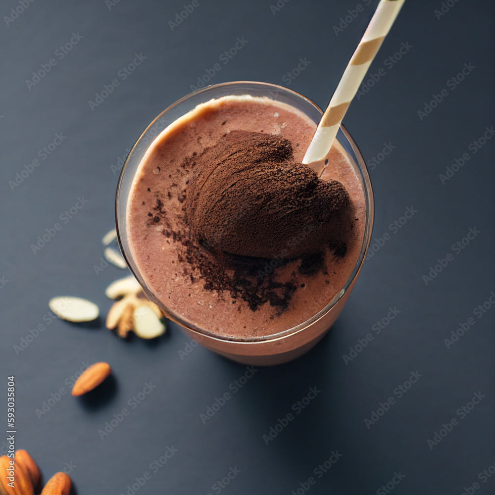 Eine erfrischende Smoothie-Kreation, perfekt zubereitet und wunderschön präsentiert Eine erfrischende Smoothie-Kreation, perfekt zubereitet und wunderschön präsentiert