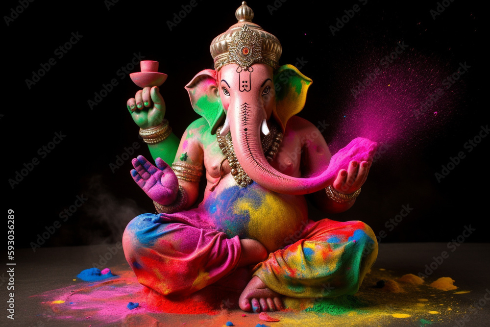 Generative AI. Lord Ganesha, the celebration of Ganesh.