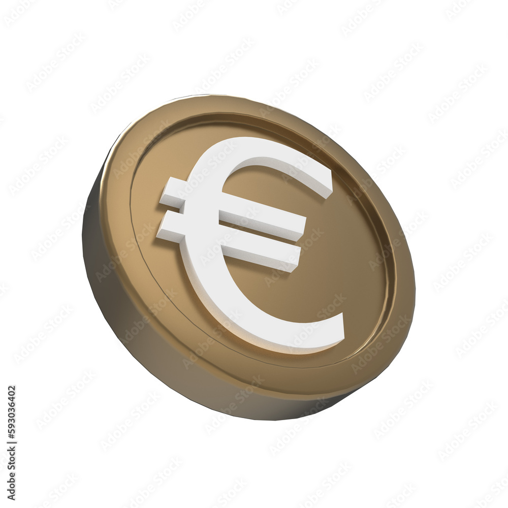Obraz premium 3d illustration euro coin icon money 3d render
