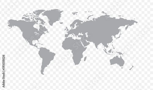 Map of the world on a transparent background